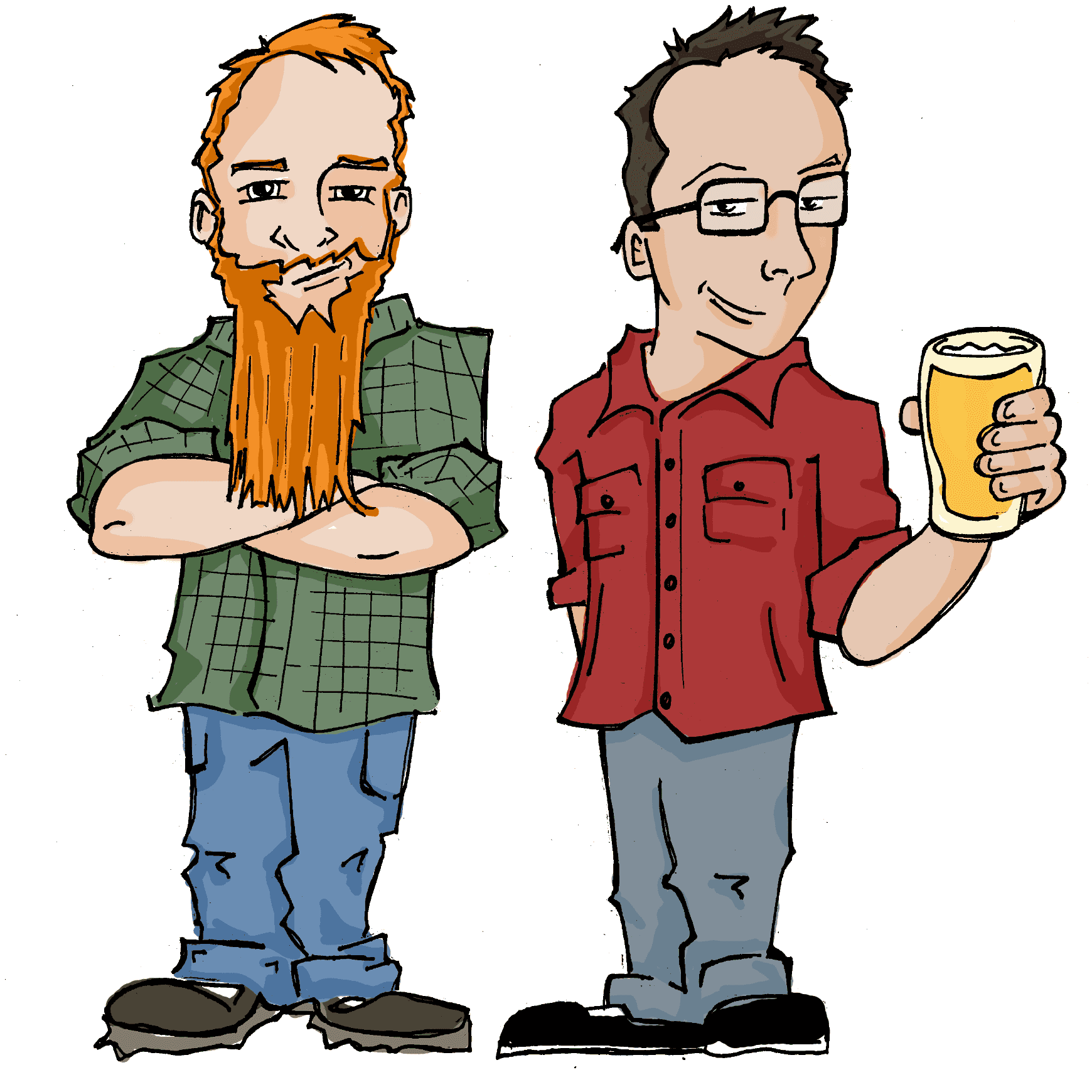 A drawing of Dave + Kyle, Co-Founders
