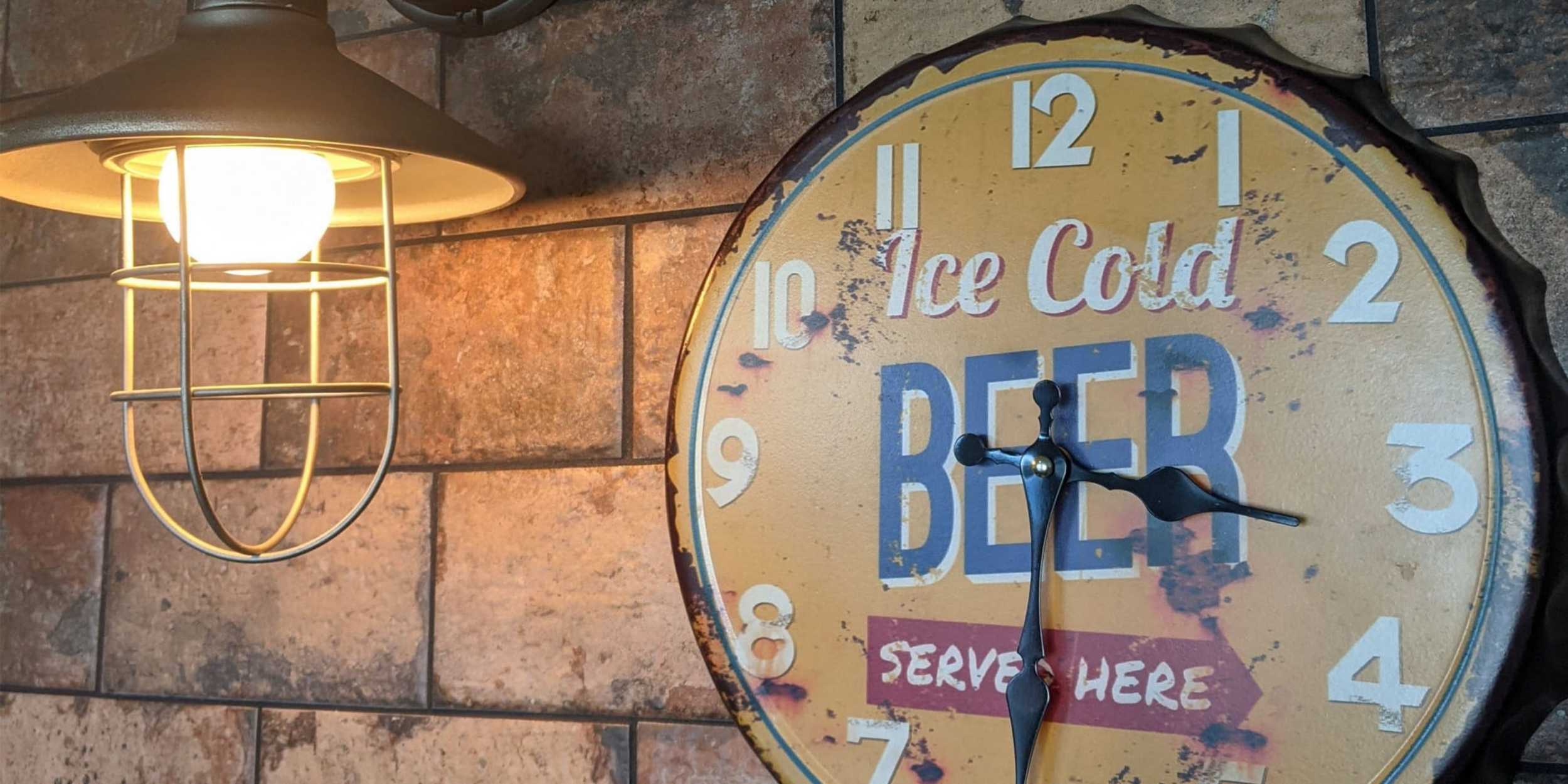 A beer themed clock.